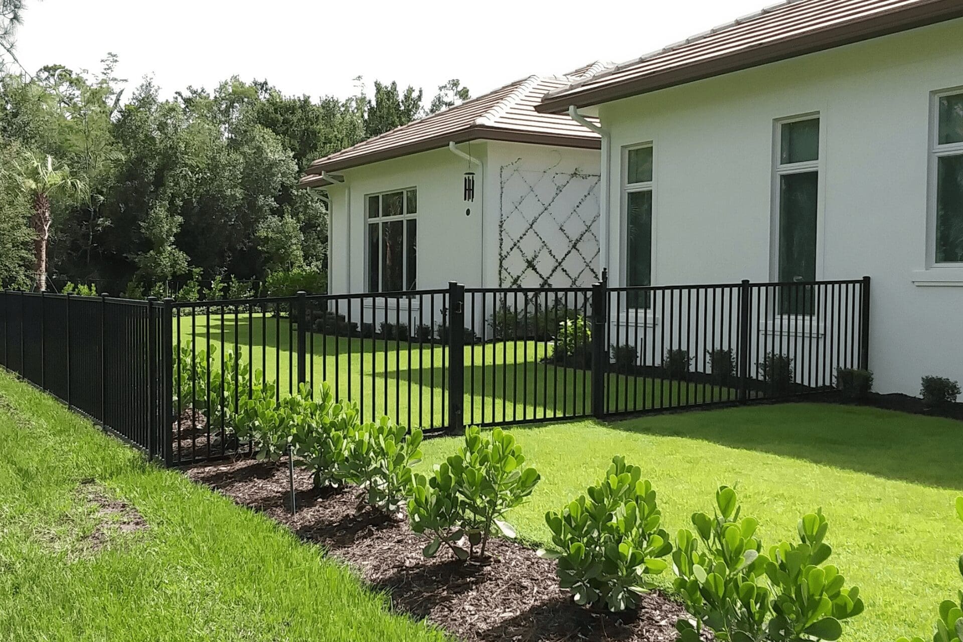 Completed aluminum fence project in Southwest Florida